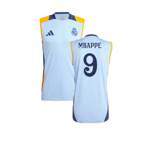 2024-2025 Real Madrid Sleeveless Jersey (Glow Blue) (Mbappe 9)