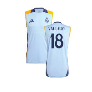 2024-2025 Real Madrid Sleeveless Jersey (Glow Blue) (Vallejo 18)