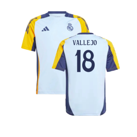 2024-2025 Real Madrid Training Shirt (Glow Blue) - Kids (Vallejo 18)