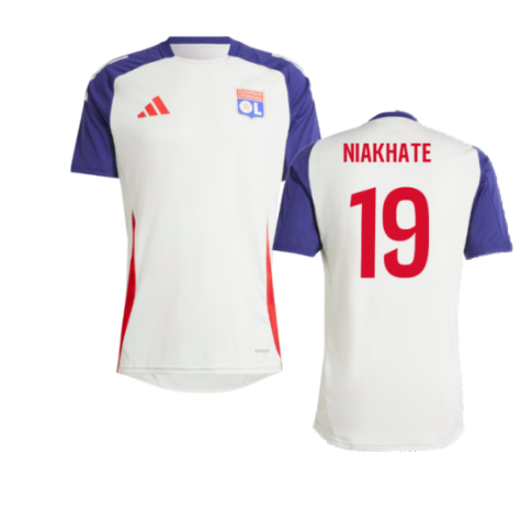 2024-2025 Olympique Lyon Training Jersey (White Tint) (Niakhate 19)