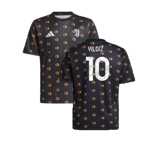 2024-2025 Juventus Pre-Match Shirt (Black) - Kids (Yildiz 10)