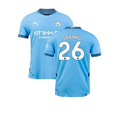 2024-2025 Man City Home Authentic Shirt (Savinho 26)