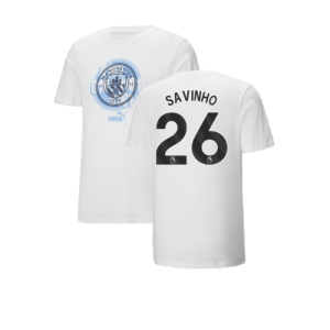 2024-2025 Man City ftblCulture Tee (White) (Savinho 26)