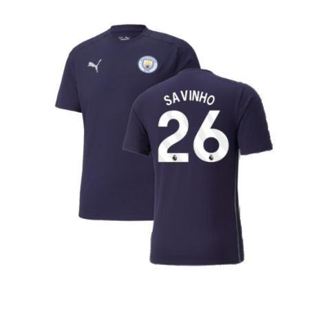 2024-2025 Man City Casuals Tee (Navy) (Savinho 26)