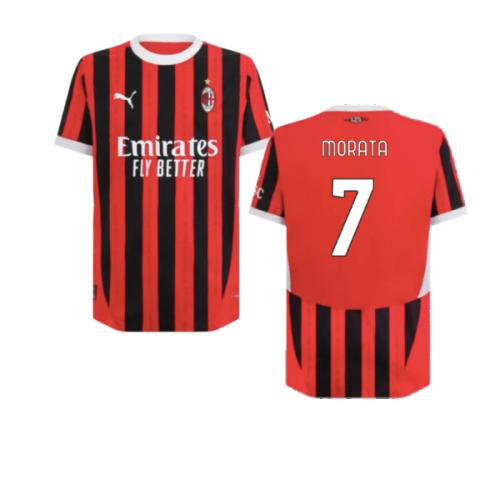 2024-2025 AC Milan Home Authentic Shirt (Morata 7)