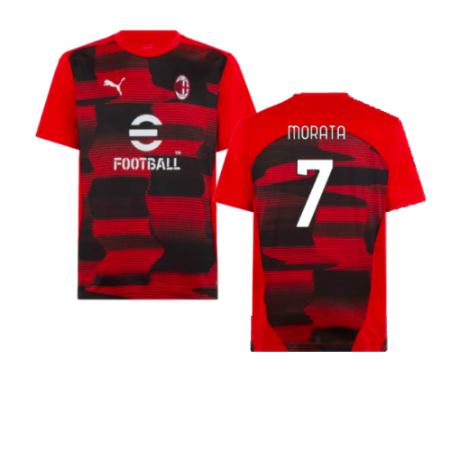 2024-2025 AC Milan Prematch SS Shirt (Red) (Morata 7)