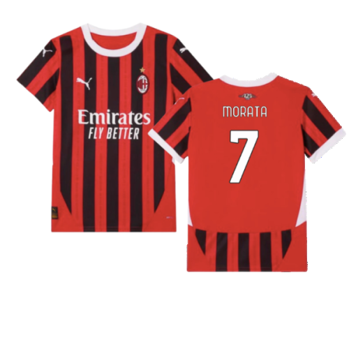 2024-2025 AC Milan Home Shirt (Kids) (Morata 7)