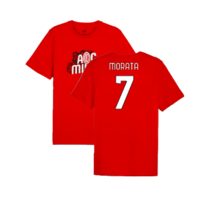 2024-2025 AC Milan ftblCulture Tee (Red) (Morata 7)