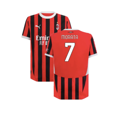 2024-2025 AC Milan Home Authentic Shirt (Morata 7)