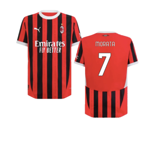 2024-2025 AC Milan Home Authentic Shirt (Morata 7)