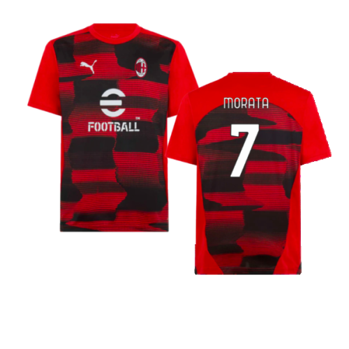 2024-2025 AC Milan Prematch SS Shirt (Red) (Morata 7)