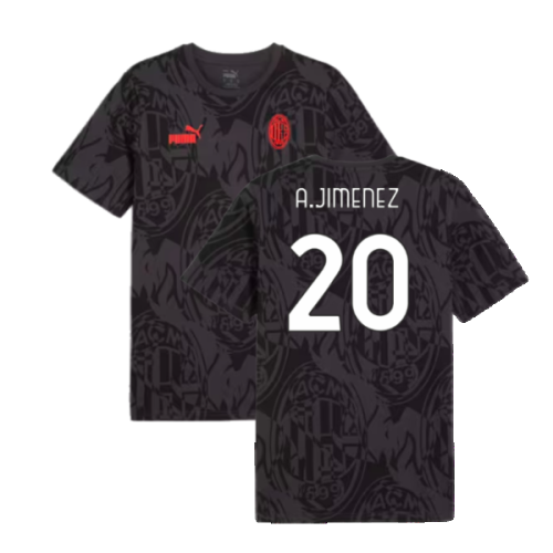 2024-2025 AC Milan ftblCulture Tee AOP (Black) (A.Jimenez 20)