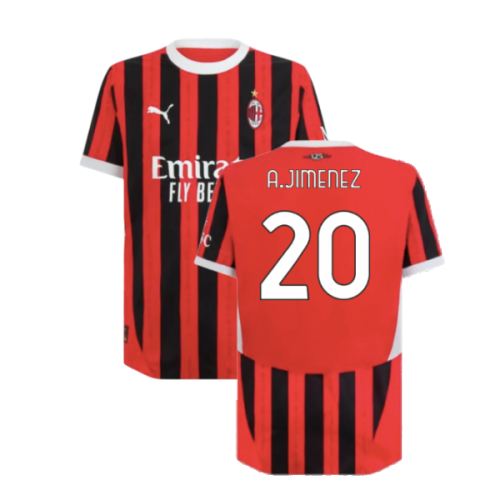 2024-2025 AC Milan Home Authentic Shirt (A.Jimenez 20)