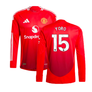 2024-2025 Man Utd Authentic Long Sleeve Home Shirt (Yoro 15)