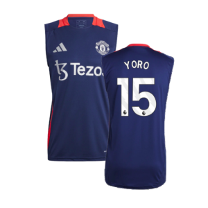 2024-2025 Man Utd Sleeveless Jersey (Night Indigo) (Yoro 15)