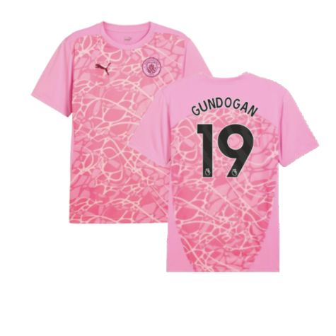 2024-2025 Man City Pre-Match Shirt (Pink) (Gundogan 19)