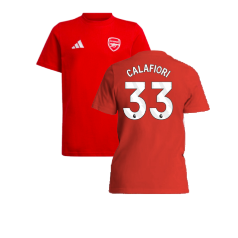 2024-2025 Arsenal Tee (Red) - Kids (Calafiori 33)