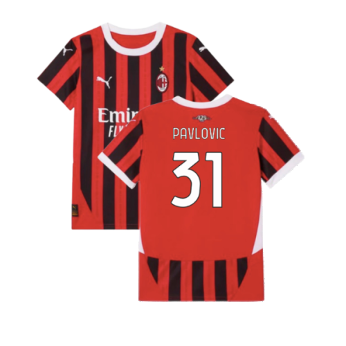 2024-2025 AC Milan Home Shirt (Kids) (Pavlovic 31)