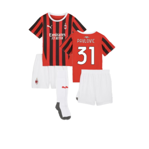 2024-2025 AC Milan Home Mini Kit (Pavlovic 31) 2024-2025 AC Milan Home Mini Kit (Pavlovic 31)
