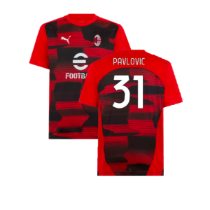 2024-2025 AC Milan Prematch SS Shirt (Red) (Pavlovic 31) 2024-2025 AC Milan Prematch SS Shirt (Red) (Pavlovic 31)