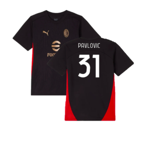 2024-2025 AC Milan Training Shirt (Black) - Kids (Pavlovic 31)