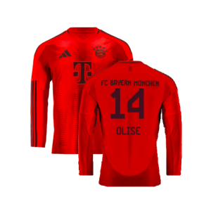 2024-2025 Bayern Munich Long Sleeve Home Shirt (Olise 14)