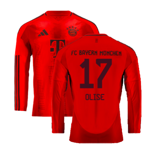 2024-2025 Bayern Munich Long Sleeve Home Shirt (Olise 17)