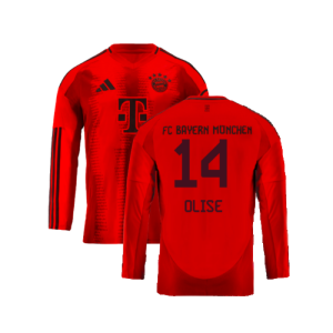 2024-2025 Bayern Munich Long Sleeve Home Shirt (Kids) (Olise 14)