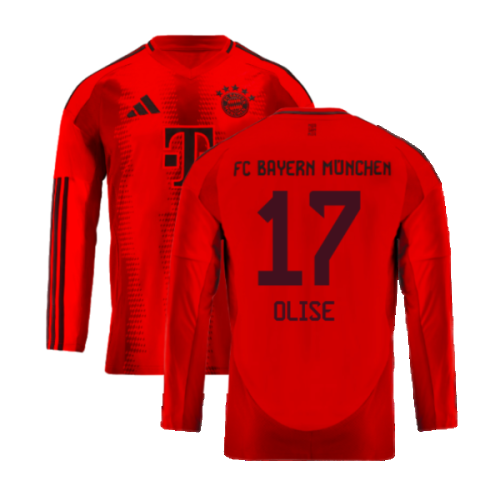 2024-2025 Bayern Munich Long Sleeve Home Shirt (Kids) (Olise 17)