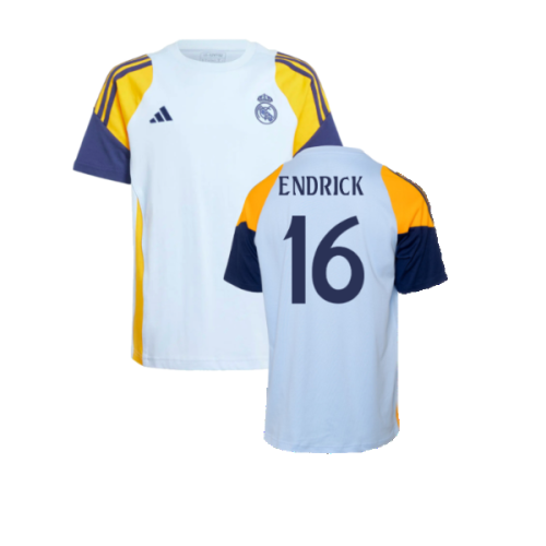 2024-2025 Real Madrid Training Tee (Glow Blue) - Kids (Endrick 16)