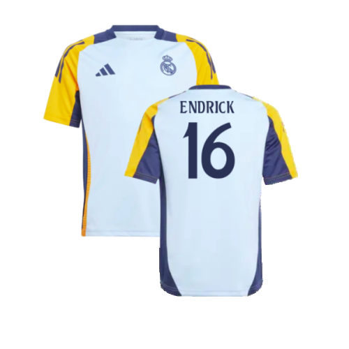 2024-2025 Real Madrid Training Shirt (Glow Blue) - Kids (Endrick 16)