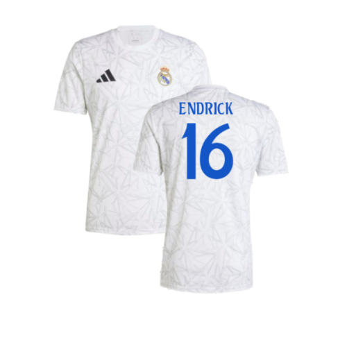 2024-2025 Real Madrid Pre-Match Shirt (White) (Endrick 16)