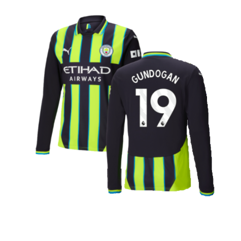 2024-2025 Man City Away Long Sleeve Shirt (Gundogan 19)