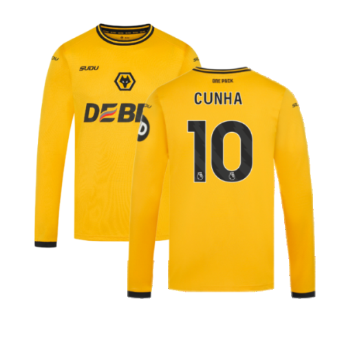 2024-2025 Wolves Long Sleeve Home Shirt (Cunha 10)