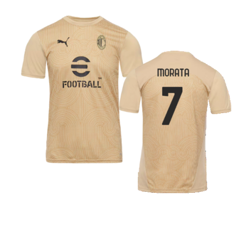 2024-2025 AC Milan Pre-Match Shirt (Putty) (Morata 7)