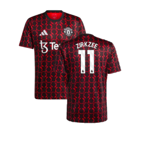 2024-2025 Man Utd Pre-Match Shirt (Black) (Zirkzee 11)