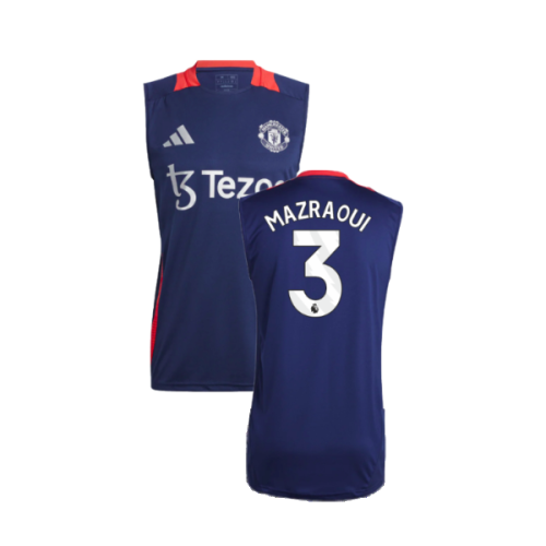 2024-2025 Man Utd Sleeveless Jersey (Night Indigo) (Mazraoui 3)