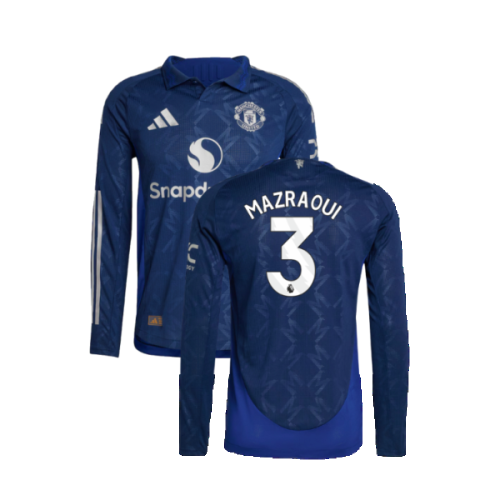 2024-2025 Man Utd Authentic Long Sleeve Away Shirt (Mazraoui 3)