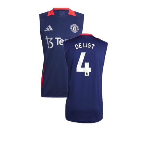 2024-2025 Man Utd Sleeveless Jersey (Night Indigo) (De Ligt 4)