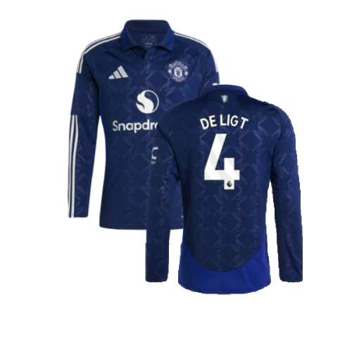 2024-2025 Man Utd Long Sleeve Away Shirt (De Ligt 4)