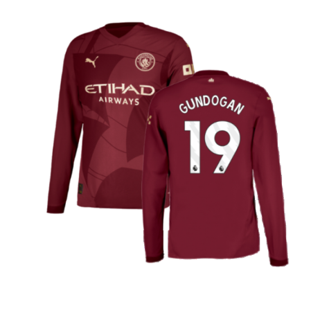 2024-2025 Man City Third Long Sleeve Authentic Shirt (Gundogan 19)