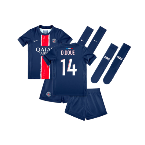 2024-2025 PSG Paris Saint Germain Home Mini Kit (D.Doue 14)