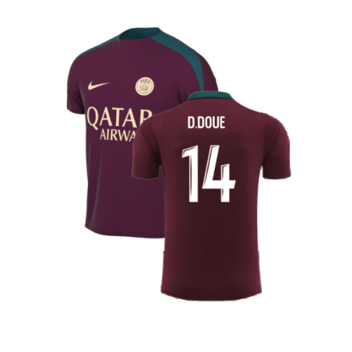 2024-2025 PSG Dri-FIT Strike Training Shirt (Bordeaux) (D.Doue 14)