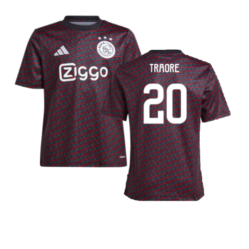 2024-2025 Ajax Pre Match Shirt (Black) - Kids (Traore 20)