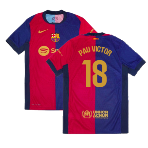 2024-2025 Barcelona Vapor Match Home Shirt (Pau Victor 18)