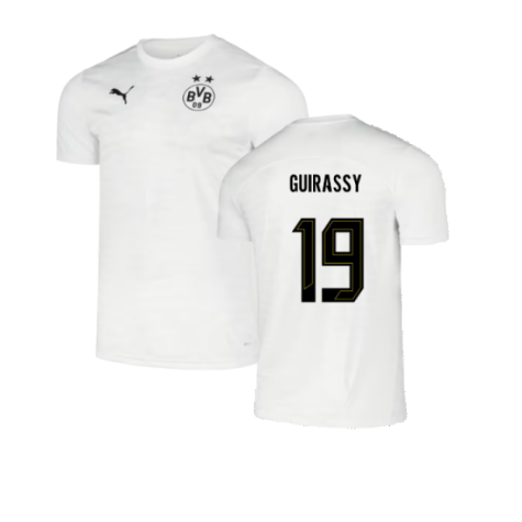 2024-2025 Borussia Dortmund Pre-Match Shirt (White) (Guirassy 19)