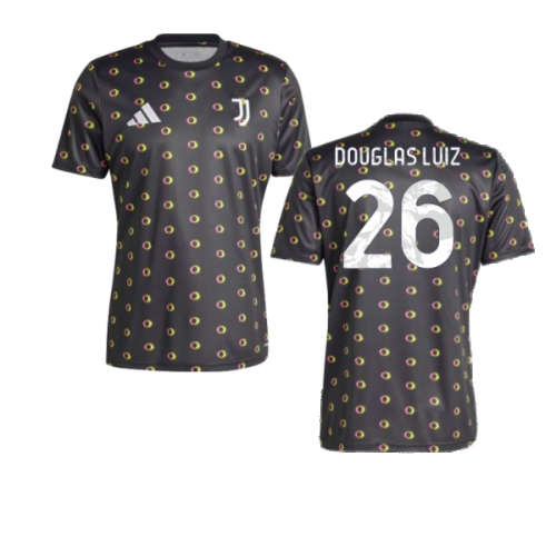 2024-2025 Juventus Pre-Match Shirt (Black) (Douglas Luiz 26)