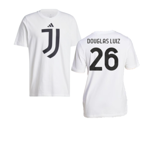 2024-2025 Juventus DNA Graphic Tee (White) (Douglas Luiz 26)