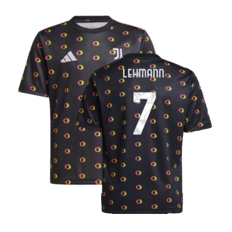 2024-2025 Juventus Pre-Match Shirt (Black) - Kids (Lehmann 7)