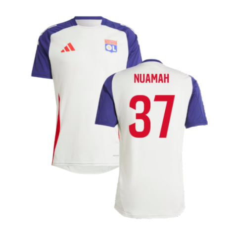 2024-2025 Olympique Lyon Training Jersey (White Tint) (Nuamah 37)